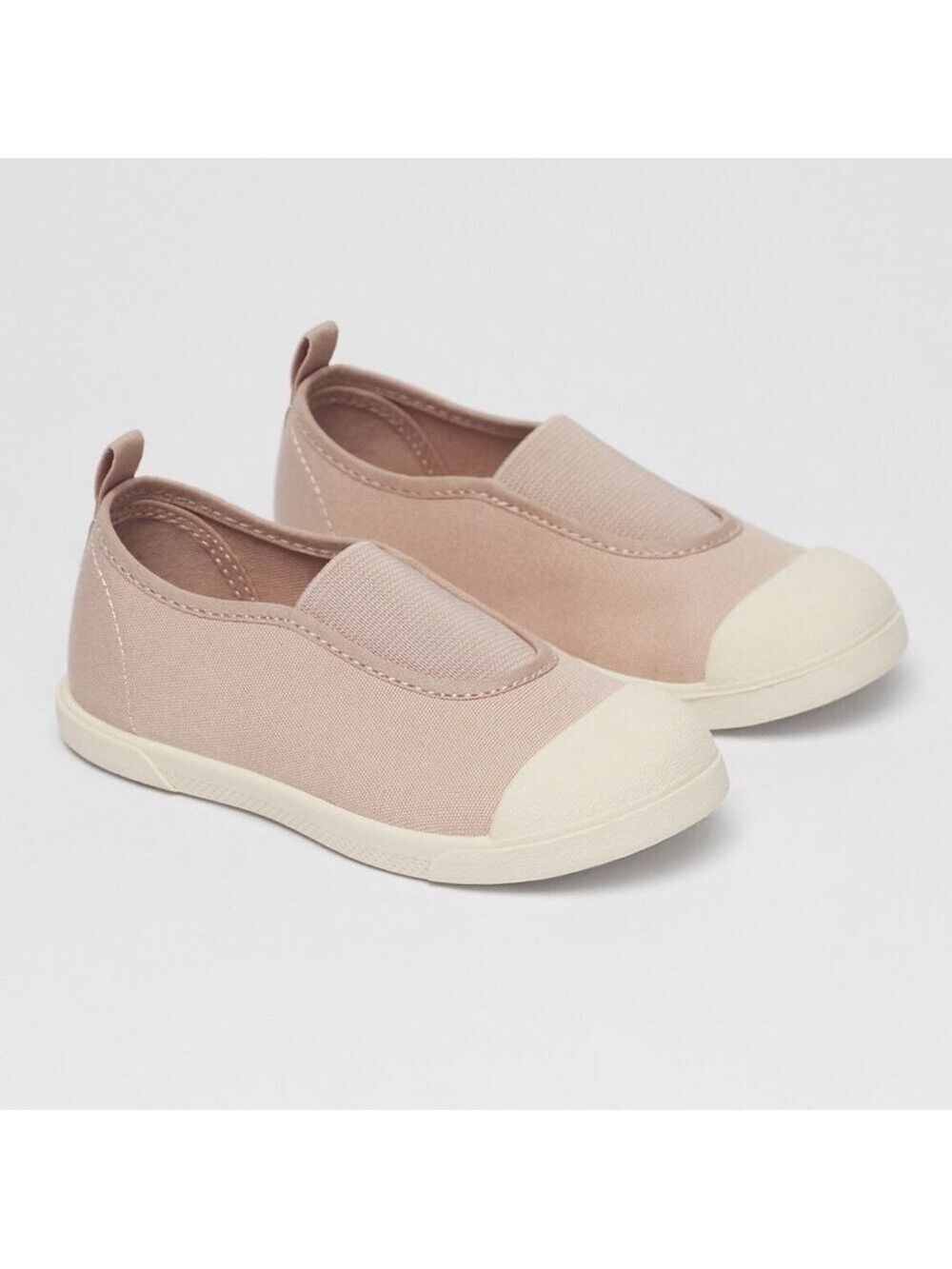 Zara Toddler Cotton Canvas Slip On Sneakers with Elastic Strap